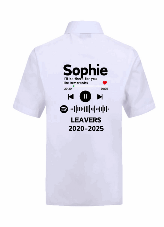 Personalised Spotify Music Themed School Leavers Signing Shirt