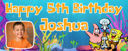 Sponge Bob Themed Birthday Party Photo Banners & Posters - Any Age