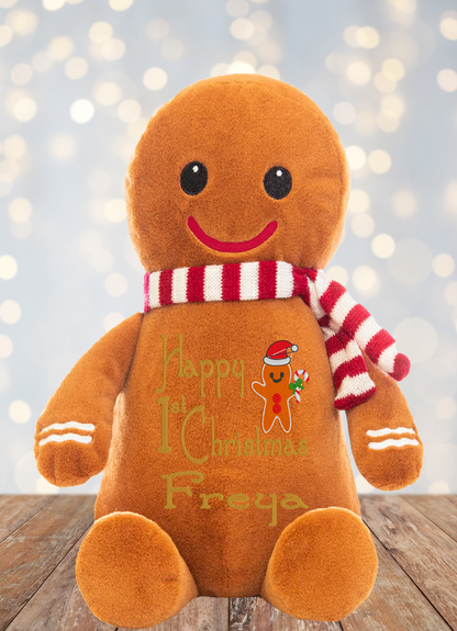 Cubbies Christmas Dodger the Gingerbread Man Personalised Teddy Bear