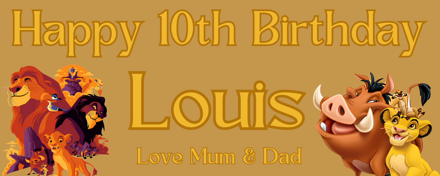 Lion King Themed Birthday Party Photo Banners & Posters - Any Age