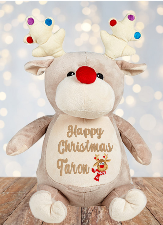 Cubbies Christmas Comet the Taupe Reindeer Personalised Teddy Bear