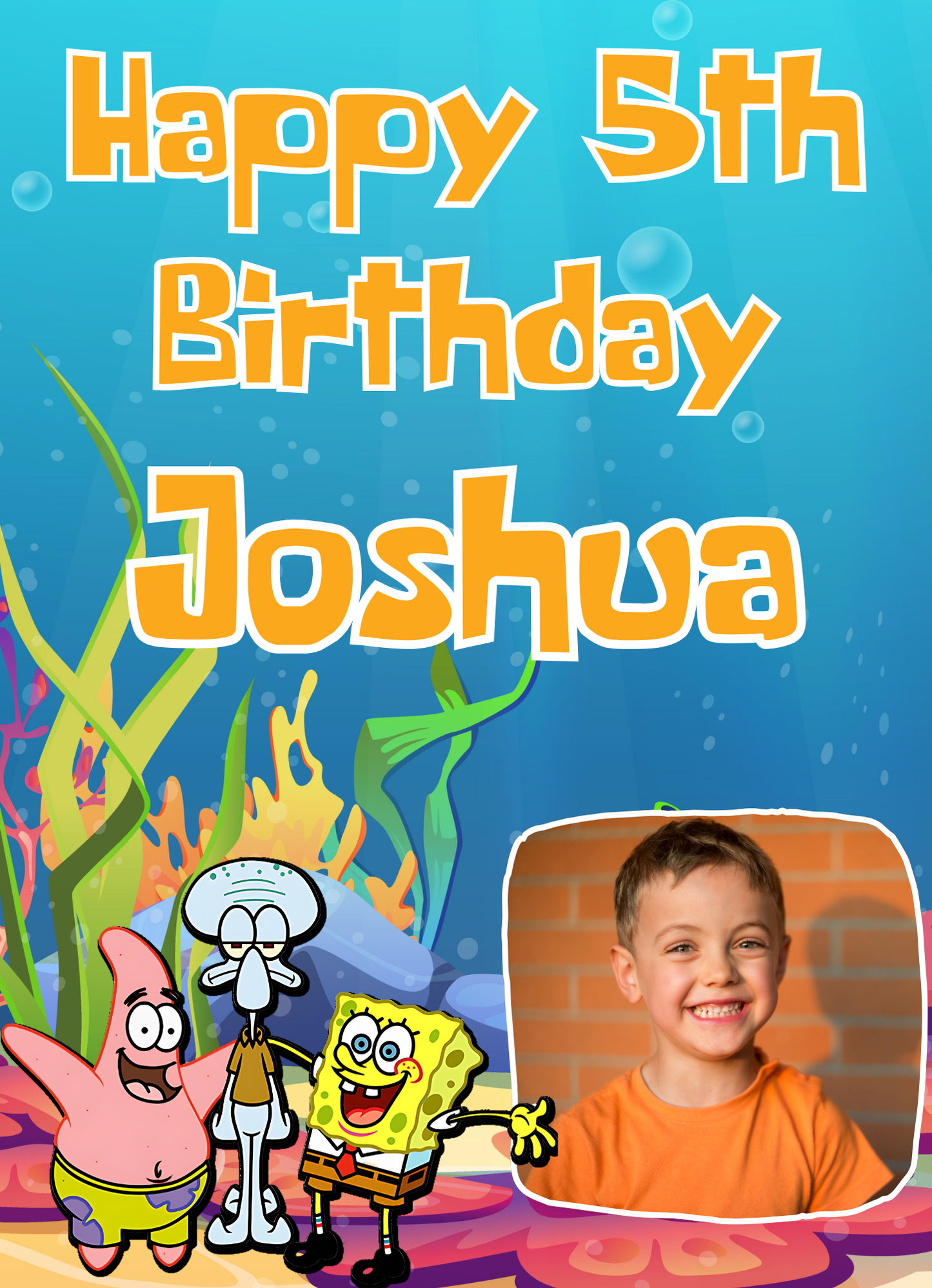 Sponge Bob Themed Birthday Party Photo Banners & Posters - Any Age