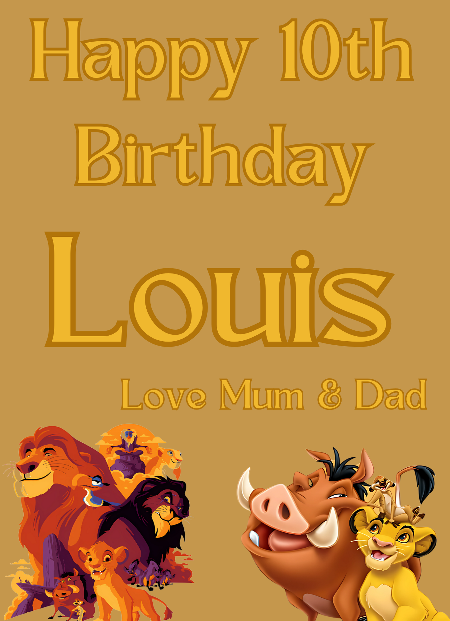 Lion King Themed Birthday Party Photo Banners & Posters - Any Age