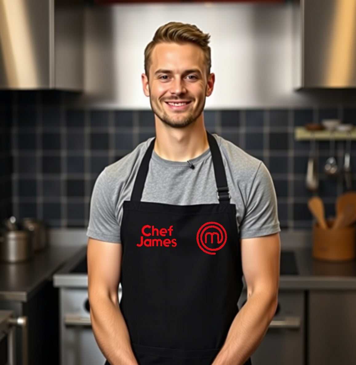 Looking for a unique present for a Masterchef fan? Look no further! Our Personalised Masterchef Apron is the perfect gift. Customize it with a name of your choosing embroidered on the chest, right next to the iconic Masterchef logo.