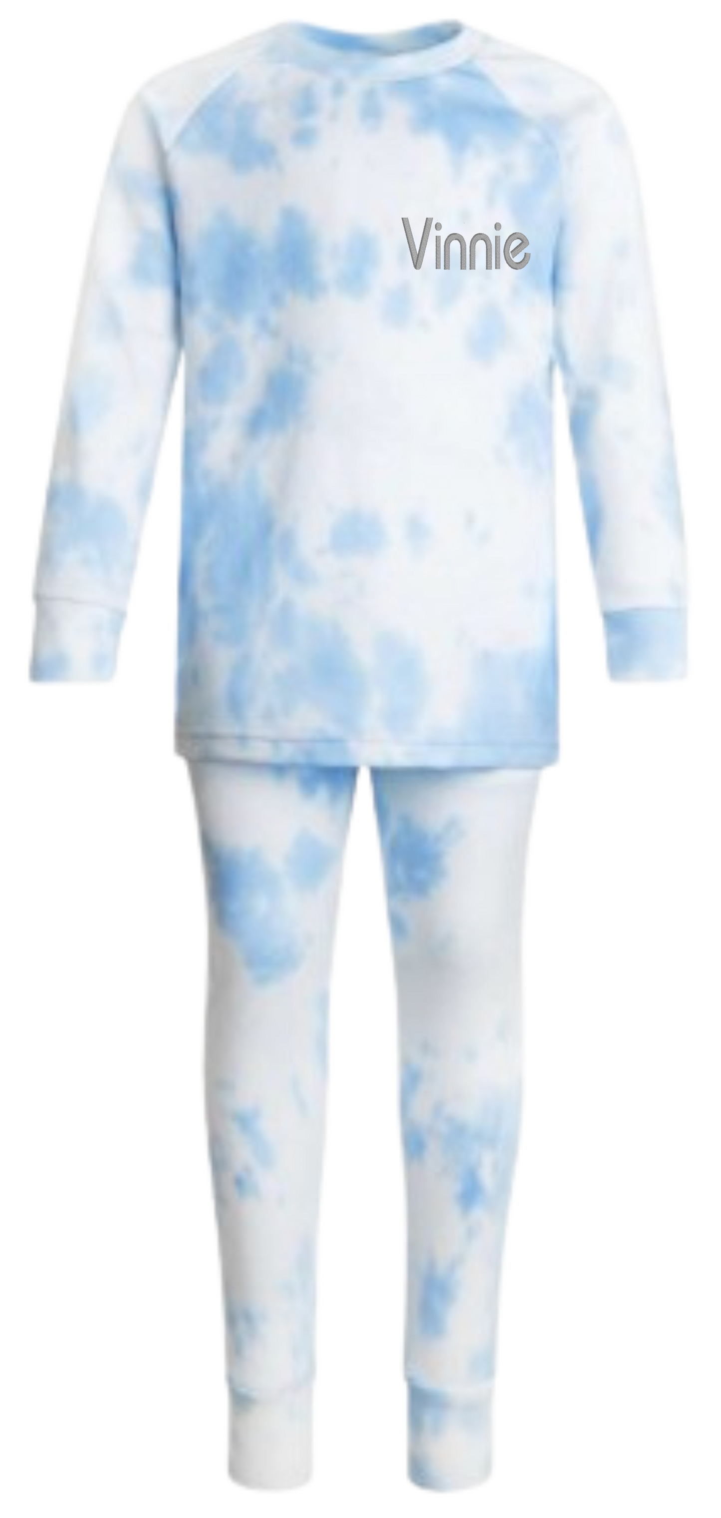 Personalised Blue & White Tie Dye Lounge Wear/ Pyjama Set