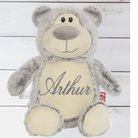 Personalised Embroidery Cubbyford Grey Cubbies Teddy Bear