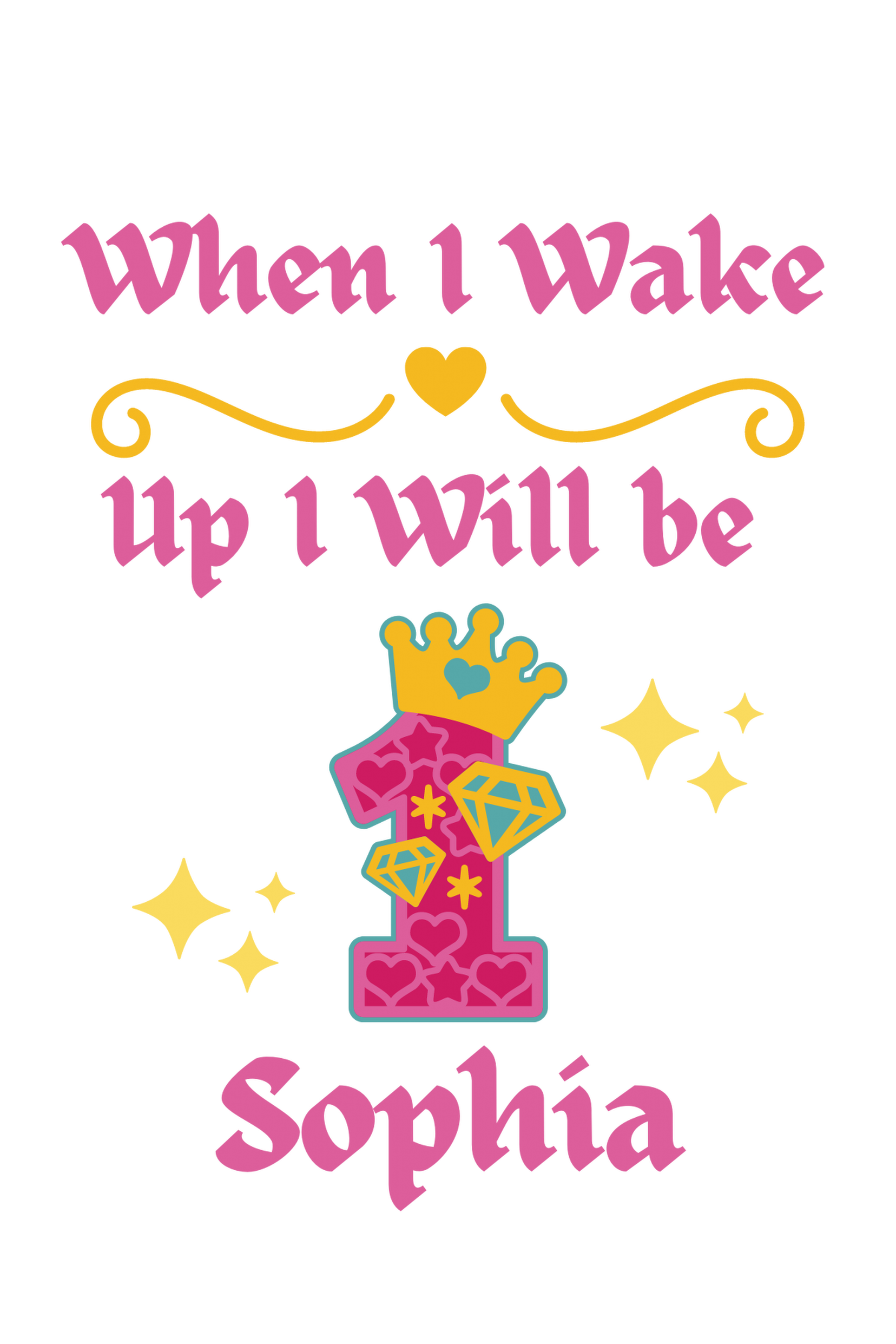 Searching for the perfect wake up PJs for your little girl? Look no more! Our one-of-a-kind "When I Wake Up"&nbsp; Princess Age design set is the perfect addition to any birthday bash. Personalized with a name and princess themed age, these jammies come in both Solid Pink &amp; White, Pink Candy Striped &amp; White.&nbsp;  Enhance your sleepwear with our exquisite Princess Themed Age Design.  Made with 100% cotton and a bold print, these PJs make a fab birthday present!