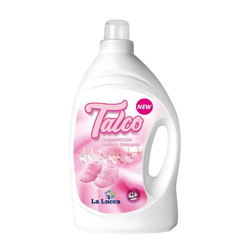 Talco Laundry Detergent 42 Washes. Get ready for a laundry experience like no other! Our gentle yet powerful detergent will leave your clothes smelling amazing with the beloved Baby Talc fragrance from La Lucca. It works on all fabrics, giving you a deep clean without damaging your garments.