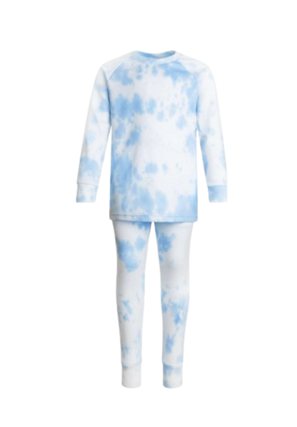 Personalised Blue & White Tie Dye Lounge Wear/ Pyjama Set