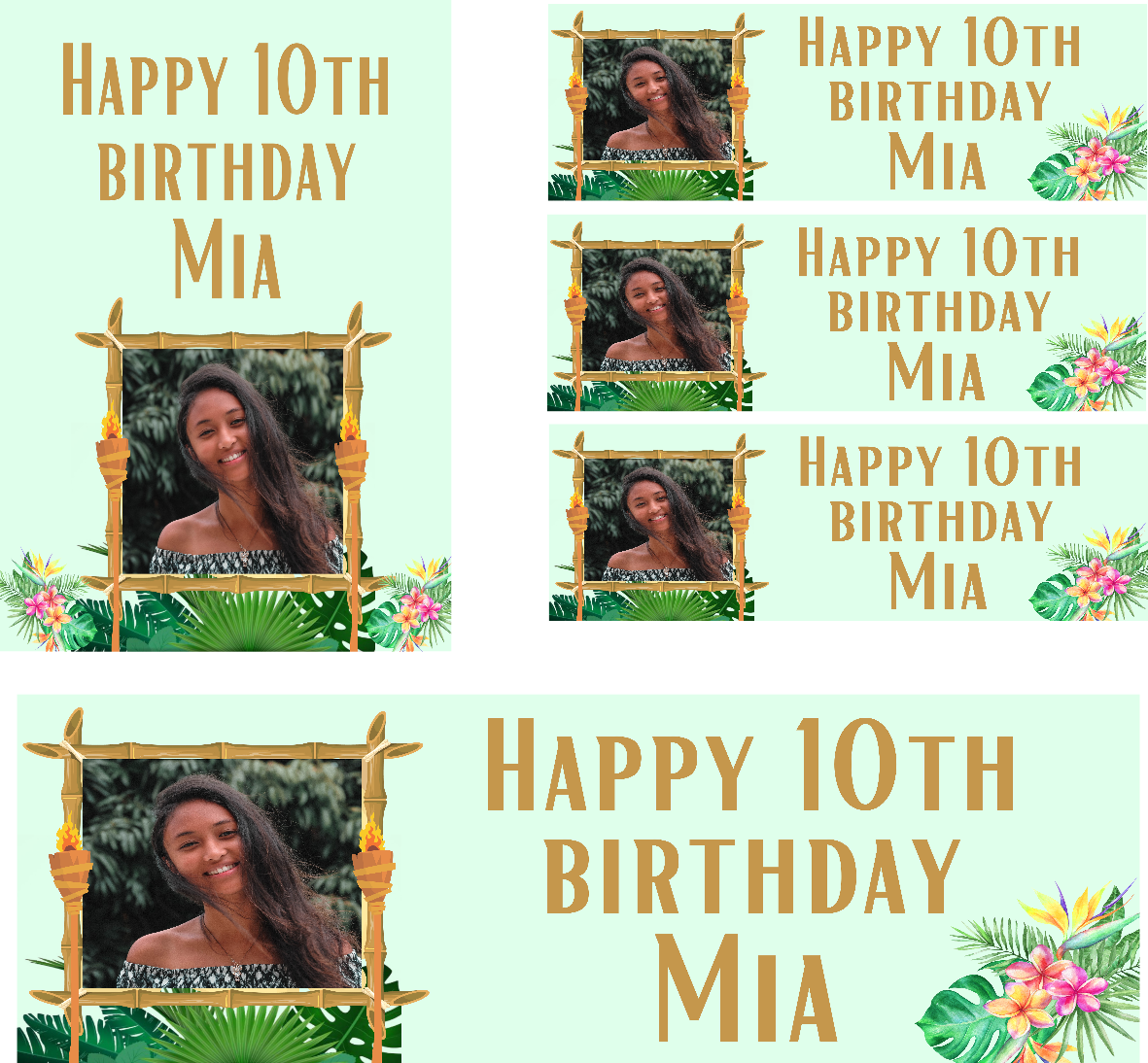 Luau Themed Birthday Party Photo Banners & Posters - Any Age