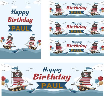 Pirate Themed Birthday Party Photo Banners & Posters - Any Age