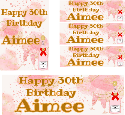 Marble Cloud & Champagne Themed Birthday Party Photo Banners & Posters - Any Age