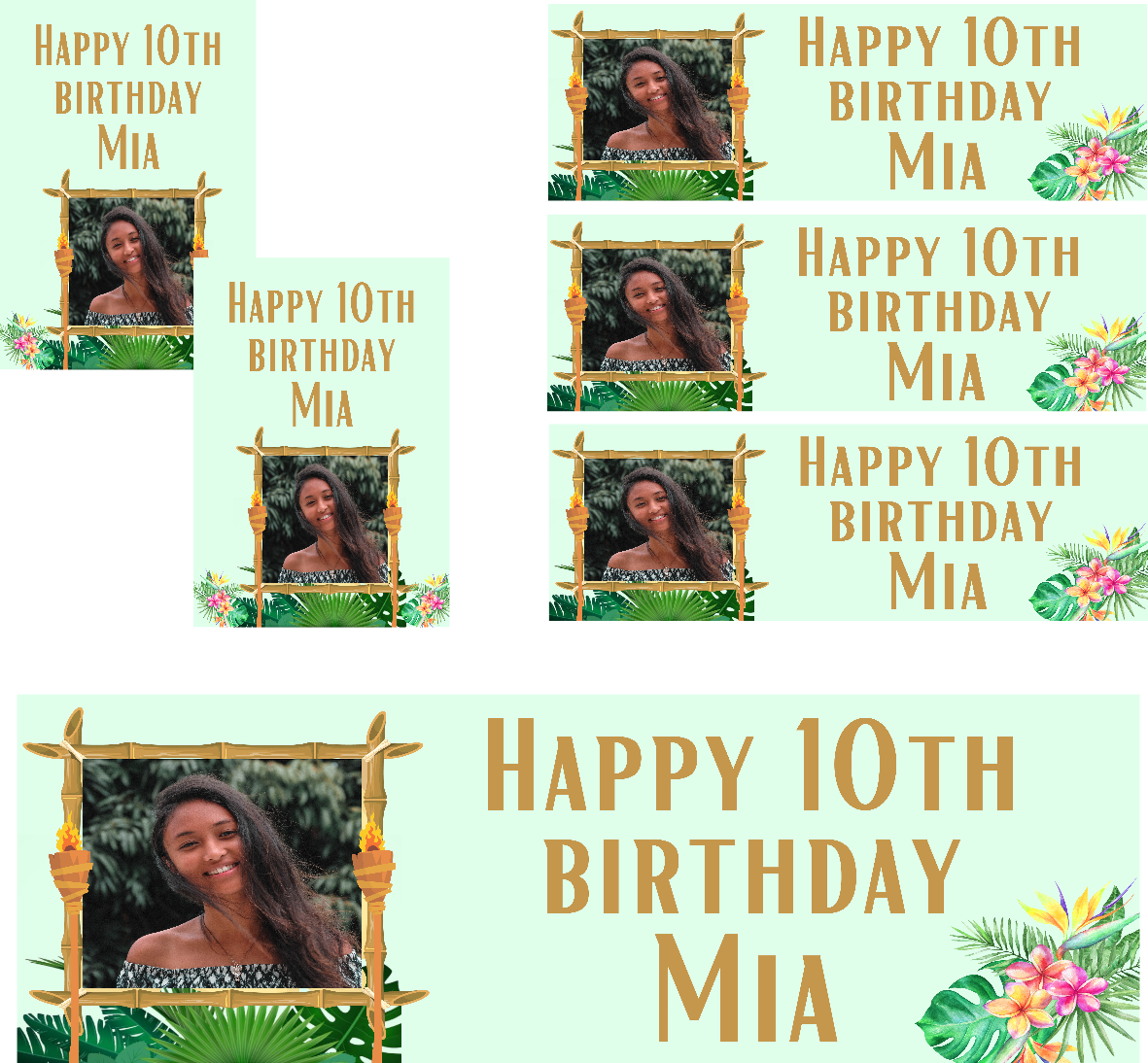 Luau Themed Birthday Party Photo Banners & Posters - Any Age