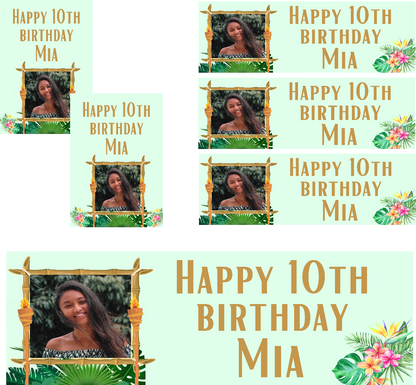 Luau Themed Birthday Party Photo Banners & Posters - Any Age