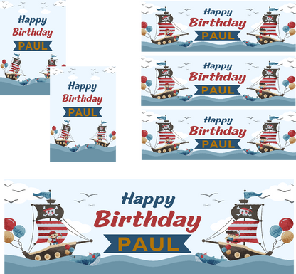 Pirate Themed Birthday Party Photo Banners & Posters - Any Age