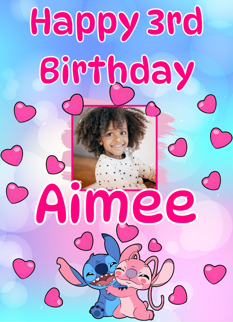 Celebrate your birthday party in style with these charming Angel & Stitch themed personalised photo banners and posters. Easy to hang and perfect for any age, they'll make your special occasion one to remember.