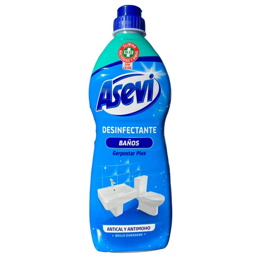 Asevi Bathroom cleaner. Fantastic cleaning power with that fresh-smelling bliss Asevi is so good at. Shiny taps, Lime scale-smashing cleaning power.

Concentrated Cleaner specially formulated for bathrooms. Cleans, disinfects, and perfumes.