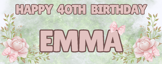 Green & Floral Themed Birthday Party Photo Banners & Posters - Any Age