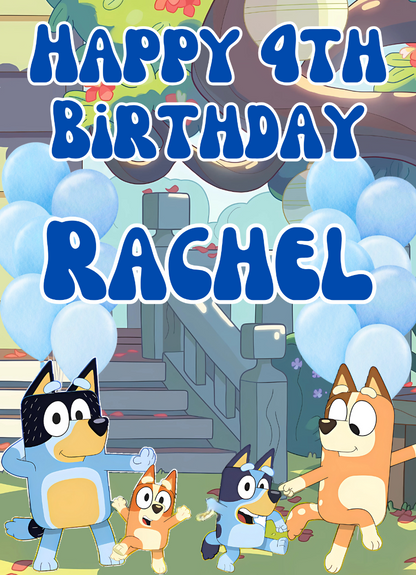 Make your birthday celebration truly unforgettable with these personalized photo banners and posters, showcasing fun and playful designs featuring Bluey & Friends. Perfect for your party celebrations!