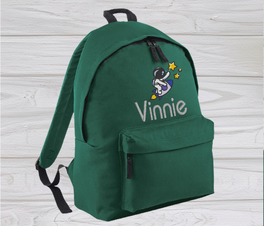 Our personalised Junior Green School Rucksack Backpack has got it all: a zippered front pocket, comfy padded back panel, adjustable straps for extra support and a handy grab handle. Enjoy your schooldays in style! Going back to school with you very own personalised school bag.  Colour - Green Rucksack Dimensions 28 x 38 x 19cm. Capacity 12 litres.