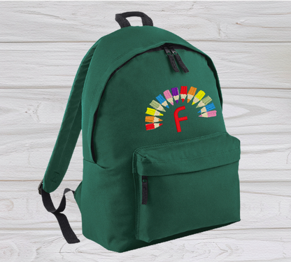 Our personalised Junior Green School Rucksack Backpack has got it all: a zippered front pocket, comfy padded back panel, adjustable straps for extra support and a handy grab handle. Enjoy your schooldays in style! Going back to school with you very own personalised school bag.  Colour - Green Rucksack Dimensions 28 x 38 x 19cm. Capacity 12 litres.