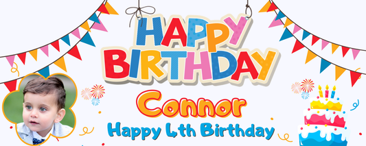 Flags & Fireworks Themed Birthday Party Photo Banners & Posters - Any Age