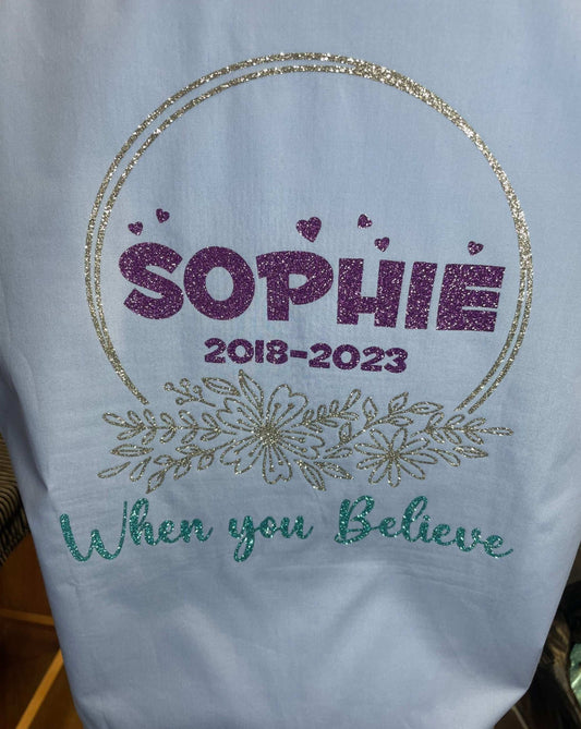 Personalised Glitter Floral Design When You Believe School Leavers Signing Shirts Class Year 2024 Kids - CreationPartyShop