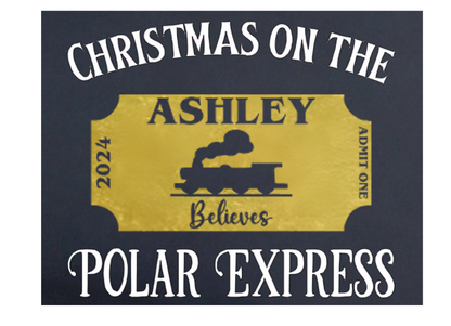 Experience the holiday spirit in style with these customisable Christmas 
family matching pyjamas sets inspired by the Polar Express! Made with 
100% cotton, these adorable matching sets in tartan with a navy blue short 
sleeved t shirt is ideal for cozy family 
nights or for that special polar express train ride. They even come with a 
personalised gold glitter Polar Express ticket design on the top, featuring 
your name and year for that extra special touch.