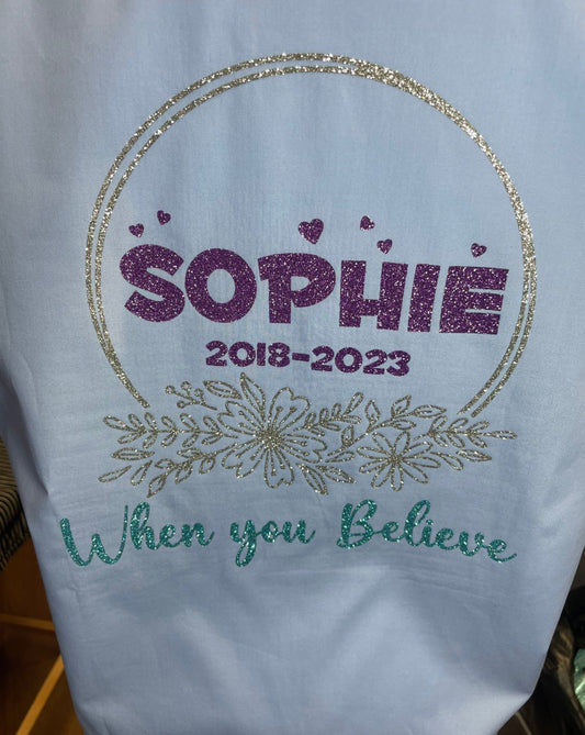 Personalised Glitter Floral Design When You Believe School Leavers Signing Shirts Class Year 2024 Kids